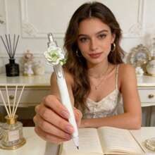 1/2/4 chiếc Bút bi Jasmine đẹp, ngòi 0.5mm, mực đen, khô nhanh, kiểu bấm, văn phòng phẩm học sinh, đồ dùng văn phòng, thích hợp cho việc học tập, văn phòng phẩm, sinh nhật, nhật ký và quà tặng cho bé gái. - A - Xem 6