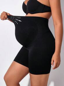 Quần legging ngắn không đường may cạp cao dành cho bà bầu - màu đen - Xem 5