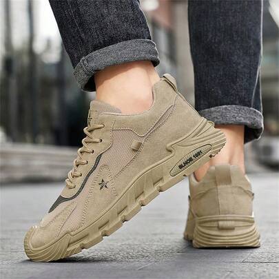 New Casual Sneakers, Versatile Sports Shoes, Work Boots With Anti-Slip Thick Sole, Durable For Men
