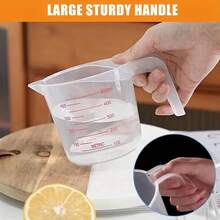 3pcs Plastic Measuring Cups Set, Stackable Plastic Measuring Cups, 1 Cup (8oz), 2 Cup (16oz), 4 Cup (32oz), Perfect For Precise Ingredient Measurement For Cooking And Baking, With Spout And Handle, Baking Tool - Translucent - View 6