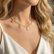 1 pieza Tobillera de acero inoxidable chapada en oro de 18K con diamantes de imitación con forma de estrella de mar, ajustable, resistente a la decoloración, accesorio de estilo minimalista y de moda para vacaciones - estrella de mar - Ver 2