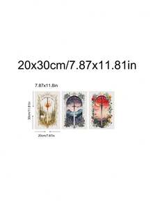 3件套现代Maasiverse套装，TOG，ACOTAR，新月城，奇幻剑术，奇幻书卷风墙画海报，节日礼物，送给朋友的理想礼物，卧室艺术画，客厅装饰，办公室装饰，厨房墙画，书店墙画，墙面装饰，家居装饰，房间装饰，帆布墙画，海报，带框墙画，可选画框 - A - 查看 15