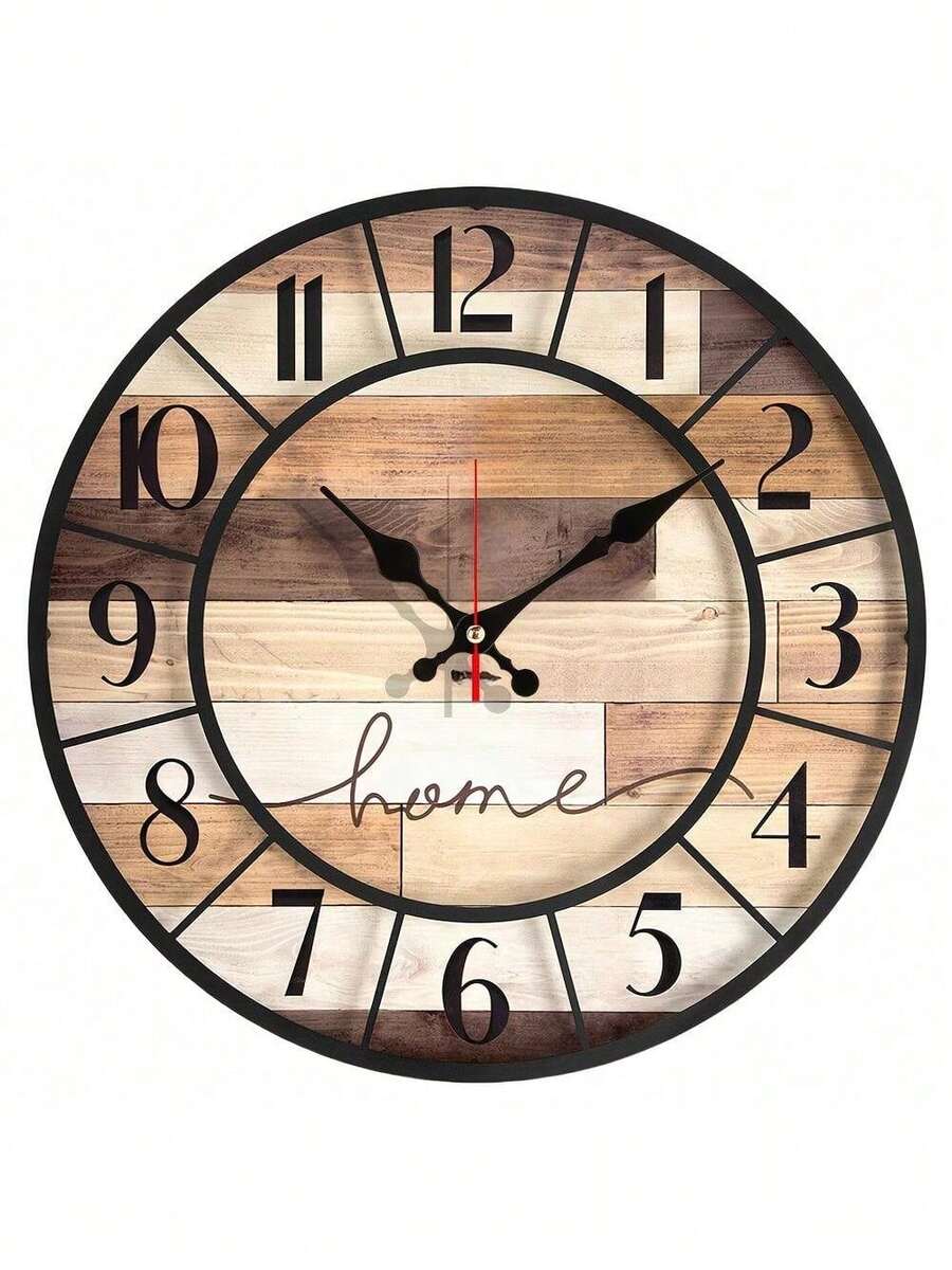 Vintage Wooden Wall Clock - 1 Large 10-Inch Wall Clock - Silent Japanese Quartz Movement - MDF Material, Battery Powered (AA Batteries Not Included),Battery Operated Wall Clock,Battery Wall Clock,Silent Wall Clock,Reloj De Pared Arbol De Navida, Art, Christmas Decrotions, Wall Deocr,Teacher Gift,Graduation Gifts,Mother Gifts,Classroom,Room Decore,Home Essentials,Adornos Para Cuarto - A - Xem 1