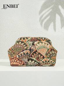 ENBEI 夏季优雅复古花云图案化妆包 - 大容量化妆包，度假手拿包，优雅女士沙滩包，时尚晚宴包。适合搭配婚纱、派对礼服，也是母亲节、情人节或婚礼季的理想礼物。 - 彩色 - 查看 11