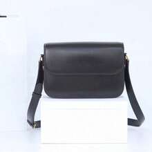 Black Minimalist Crossbody Bag For Women - Compact Leather-Like Shoulder Purse With Adjustable Strap, S (18.5*14*6cm) / L (22.5*16.5*7.5cm) | Daily Commute & Casual Style Handbag​ - Negro - Ver 1
