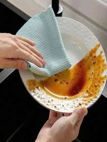 20pcs/Pack Magic Cleaning Cloth, Fish Scale Pattern Glass Cleaning Cloth, Lint-Free Glass Cleaning Cloth, Highly Absorbent, Suitable For Kitchen, Car, Bathroom And Multi-Purpose Cleaning Rags, Household Essential Cleaning Supplies (Optional 1/5/10/20pcs) - Multicolor - View 4