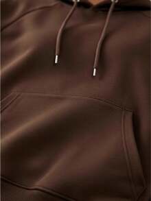 Men's Closed Sweatshirt, Fleece Hooded Jacket, Winter Basic Casual Jacket - Rỉ Nâu - Xem 3