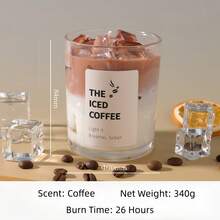 Glass Candle Holder Aromatherapy Candle - Ice Coffee & Matcha Latte Design, 10-30 Hours Burn Time, Smokeless, Soy Wax, Creative Home Fragrance, Suitable For Bedroom, Living Room, Kitchen, Outdoor, Camping, Wedding, Birthday, Gift For Her, Mom - Multicolor - View 11