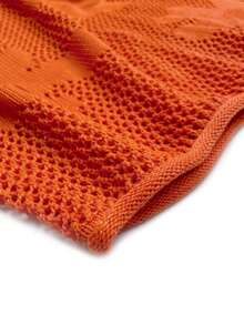 Áo khoác ngoài dáng ngắn tay dài, chất liệu jacquard họa tiết hoa dệt nổi, kiểu dáng gợi cảm, khoét lỗ, xuyên thấu, dành cho nữ, thích hợp cho kỳ nghỉ biển/hè, lễ hội âm nhạc, màu cam. - trái cam - Xem 7