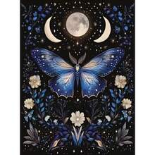 1幅5D DIY钻石画《月下蓝蝴蝶》，手工DIY钻石刺绣，无框，客厅卧室装饰，送给妈妈的礼物 - 查看 11