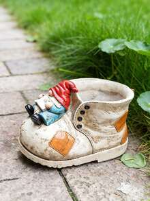 Chậu trồng cây dễ thương phù hợp cho cả trong nhà và ngoài trời, chậu hoa hình người lùn nhỏ bằng nhựa, chậu hoa trang trí vui nhộn có lỗ thoát nước, quà tặng trang trí nhà cửa và sân vườn lý tưởng. - A - Xem 6