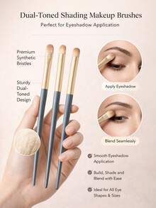 Professional Eye Makeup Brush Set, Makeup Brush Set, Beauty Tools, Suitable For Beginners, Makeup Accessories, Makeup Brushes, Made With Polyester Bristles And ABS Plastic Handles - Multicolor - View 3