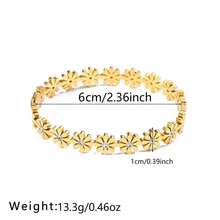 VceTd Bộ trang sức tối giản thanh lịch gồm mặt dây chuyền hoa cúc nhỏ và vòng tay hạt thủy tinh, chất liệu thép không gỉ, thích hợp cho phụ nữ đeo hàng ngày, dự tiệc, đi nghỉ mát hoặc làm quà tặng cho người lớn tuổi. - Vàng - Xem 14