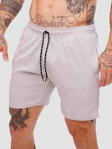 KIT OF 5 Men's Shorts In Tactel Elastane Resin, Casual, Comfortable With Pockets - 皇家藍/灰/鉛灰/海軍藍/黑 - 查看 4