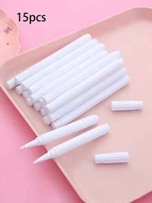 50支装白色液体粉笔笔 - 无尘、可擦、中号笔尖设计，适用于教室、教师、白板 - 黑板笔、学习用品、笔尖、时尚外观、返校季 - 彩色 - 查看 12