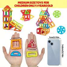 Đồ chơi xếp hình nam châm, đồ chơi nam châm, bộ đồ chơi STEM, đồ chơi nam châm giáo dục, quà sinh nhật, trò chơi sáng tạo, xếp hình khối nam châm, bộ khối nam châm, đồ chơi khối nam châm, xây dựng nam châm, thích hợp cho trẻ từ 3 tuổi trở lên. - Nhiều màu - Xem 3