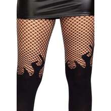Leg Avenue Alt Fashion Flame Fishnet Tights For Women With Designs - Black - View 5