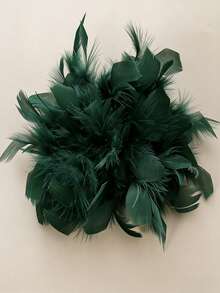 1 Stück modische & elegante handgefertigte Feder Brosche Haarspange, farbenfroher Oversized Blumen Dekor als Accessoire für Frauenkleidung - Federblume - Übersicht 25