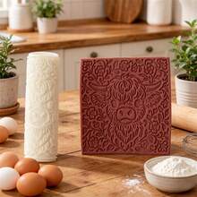 Highland Cow Pattern Rolling Pins Clay Tile Rollers 3D Printed Clay Texture Rollers DIY Floral Pattern Texture Pottery Tools - Highland Cow - View 3