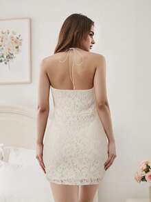 Dresses For Women Mesh Lace Floral Corset Top Tummy Control Short Prom Dress Backless White Cocktail Gown - trắng - Xem 6