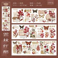 1 Set/6pcs Vintage Botanical Washi Stickers , Retro Plant Butterfly Floral Journal Stickers For Scrapbooking, Junk Journal, DIY Crafts, Gift Wrapping, Spring Easter Decor,Back To School Supplies ,Mother's Day Gift Scrapbook Supplies - A - View 16