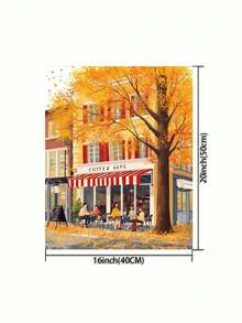 Bộ tranh sơn dầu kỹ thuật số DIY chủ đề quán cà phê, dành cho người lớn, không khung, thích hợp trang trí phòng ngủ và tường nhà, phương pháp vẽ đơn giản và thú vị, không cần kiến thức nền về hội họa, giúp bạn hiện thực hóa ước mơ hội họa và đắm mình trong thế giới đầy màu sắc. Mỗi nét vẽ là sự thể hiện cá tính, tô điểm thêm sự lãng mạn cho cuộc sống. Món quà tuyệt vời dành cho gia đình và bạn bè, quà tặng ngày lễ, kích thước 40*50CM. - màu cam - Xem 3