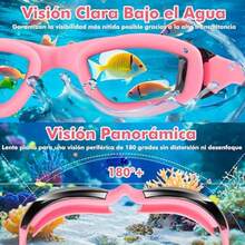 Gafas de Natación esiona con Accesos Gorra Tapones Cl Nasal - Antivao Sin Fugas y  Protección UV para Adultos Niños Mujeres y ores - Cont Suave - como en la foto - Ver 6