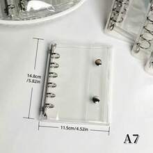 1个M5/A8/A7/A6/A5透明活页夹，3D贴纸收纳，Kpop照片卡收纳，双扣软皮透明活页夹，手工DIY日记本，适用于相册、贴纸簿、剪贴簿、计划本、返校用品、办公用品 - 無色 - 查看 6