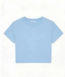 Father Figure Baby Tee Y2k Aesthetic Baby Tee Y2k Baby Tee Funny Slogan Baby Tee Y2k Crop Top 2000s Fashion Top 90s Era Baby Tee-Loose-Fit Easy Relaxed Style, - 淺藍色 - 查看 2