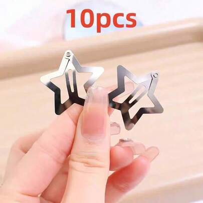 Kẹp tóc hình ngôi sao dễ thương, kẹp tóc mái lệch và tóc con, phụ kiện tóc BB Clips mới.