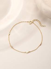 1 chiếc vòng tay thời trang tinh tế bằng bạc sterling 925 mạ vàng, đính đá opal hình bầu dục, có thể xếp chồng lên nhau, ít gây dị ứng, thích hợp cho nữ và bé gái đeo hàng ngày, quà tặng Ngày của Mẹ, quà cưới. - Vàng - Xem 6