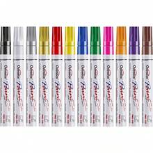 Paint Marker Pens - 5 Colors Permanent Oil Based Paint Markers, Medium Tip, Quick Dry And Waterproof Assorted Color Marker Metal, Wood, Fabric, Plastic, Rock Painting, Stone, Mugs, Canvas, Glass - 1 Count Pack Of 12 - View 9