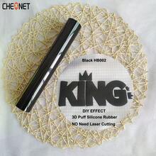 CHEONET 3D 立体压纹热转印乙烯基卷材 - 9.8 英寸 x 5 英尺，1 卷装，熨烫式，适用于 T 恤、包袋和纺织品，耐高温烫金雕刻膜，混色 - 彩色 - 查看 37