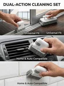 1个通用门窗轨道清洁刷，轻松清洁4个细小缝隙和框架，打造洁净的家居环境，清洁用品，清洁工具，返校必备 - 彩色 - 查看 4