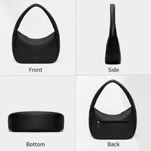 Túi Hobo da PU vân vải lychee RAINSMORE, túi đeo vai hình lưỡi liềm chống thấm nước với nhiều ngăn và ngăn chống trộm, túi đeo dưới cánh tay tối giản. - Nhiều màu - Xem 7