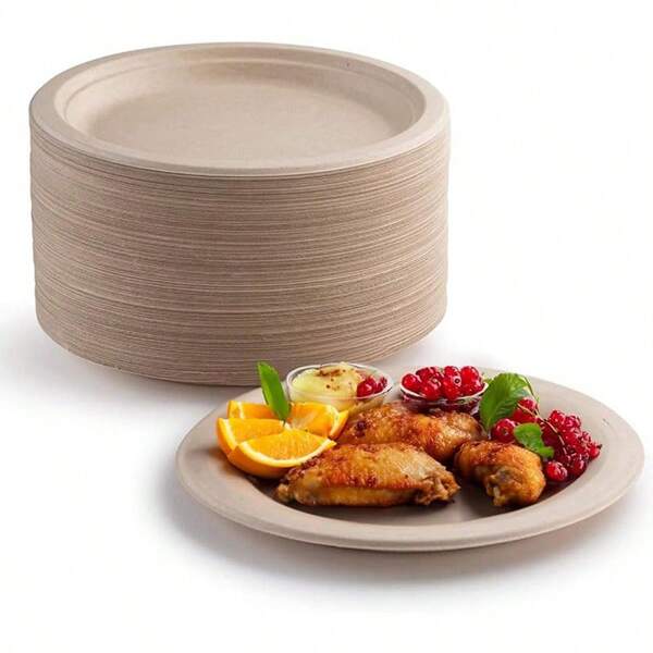 50pcs 7/9 Inch Thickened Plates, Dessert Salad Plates, Party Gathering Tableware, Home Kitchen Restaurant Picnic Camping Party, Party Supplies, Tableware Accessories 10/50pcs