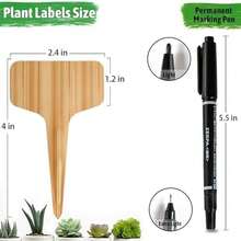 Plant Labels Tags Markers 120pcs Plastic Garden Tags & Stakes With Permanet Marking Pen For Plants Waterproof Seed Labels For Outdoor Garden Accessories - / - 查看 2