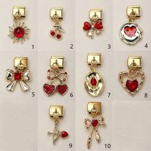 1 PC Silver Stainless Steel Bracelet Accessories With Heart, Cherry And Butterfly Elements, Designed For DIY Bracelet Jewelry Making And Freely Matchable With Different Styles. - Gold - View 5