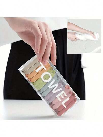 Bộ 14 khăn lau mặt nén dùng một lần, khăn lau mặt cầm tay, khăn giấy dày nhanh khô, đồ dùng phòng tắm và phụ kiện du lịch.