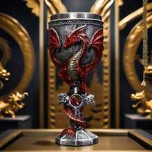 Nuevo vaso de cristal con estrás con diseño de pterosaurio y dragón al estilo occidental, taza de barra con textura 3D de resina y acero inoxidable, taza creativa, opciones de varios colores, regalo premium - Multicolor - Ver 12