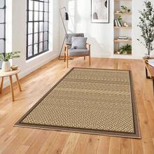Digital Printed Non-Slip Washable Runner & Area Rug With Frame Pattern | Modern, Scandinavian, Boho & Classic Styles | 100% Polyester | MADE IN TURKEY - Brown - View 4