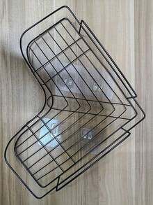 1pc/3pcs Set, Black Metal Mesh Design No-Drill Wall-Mounted Bathroom Storage Rack, Easy Access And Organization, Suitable For Shampoo And Conditioner - Multicolor - View 12