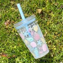HILAKE 1pc, 16oz Cute Blue Shell Water Bottle – Ocean Design Bottle, Ideal For Iced Coffee, Lemonade, And Smoothies. Perfect For Beach, Pool, School, Travel, And Daily Use. A Lovely Summer Gift For Holidays, Birthdays – Must-Have Summer Essential. - Multicolor - View 8