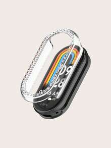 1 chiếc ốp bảo vệ vòng đeo tay thông minh nữ thời trang, một hàng đá mài bóng, bằng nhựa PC mạ điện, khoét rỗng, tương thích với Mi Band 9/9 NFC - Băng tần 9/9 NFC - Xem 13