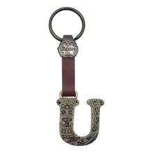 Metal Keychain With Engraved Initial And  Calendar - Handmade Gift Of Mexican Heritage - Letter U - View 1
