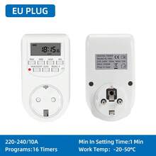 Enchufe Inteligente Electrónico con Temporizador Digital, Programación Semanal, Interruptor Temporizador de 12/24 Horas, Estándar UK/US/EU, Controlador de Tiempo para Electrodomésticos de Cocina TUCD - Enchufe estadounidense - Ver 8