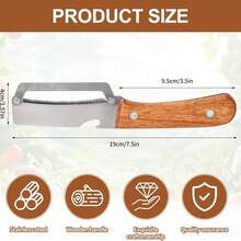 2Pcs Multifunctional Vegetable Peeler With Wooden Handle, 2026 New Stainless Steel Fruit & Veggie Peeler With Bottle Opener, Practical Kitchen Cooking Tool For Pumpkin, Mother's Day Gift - Silver - View 8