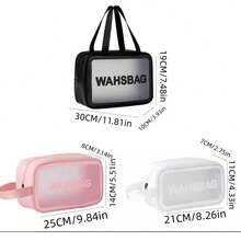 Túi đựng mỹ phẩm/đồ dùng cá nhân thời trang, chống thấm nước, trong suốt bằng chất liệu PU, dung tích lớn, xách tay, bán - Nhiều màu - Xem 6