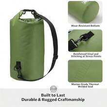 STOVER - Bolsa impermeable unisex de 5/10/25/30/40/55 L mochila pequeña ligera con cierre enrollable y funda para teléfono para kayak viajes senderismo pesca tubing campamento y playa verde - 5L Verde - Ver 3