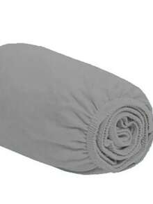 Single Fitted Sheet With Elastic All Around, Micropercal Flex 400 Thread Count, Soft Touch, Single, Double, Queen, King - Grey - View 1
